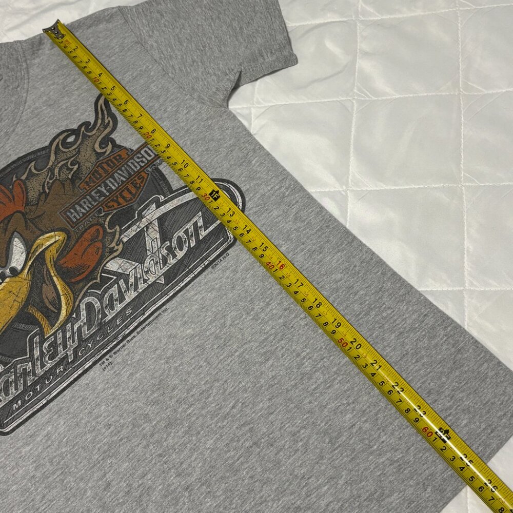 Harley-Davidson Gunslinger Looney Tunes Taz Bugs Tee Gray Small Rare 2014 - Picture 14 of 15